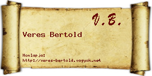 Veres Bertold névjegykártya