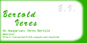 bertold veres business card